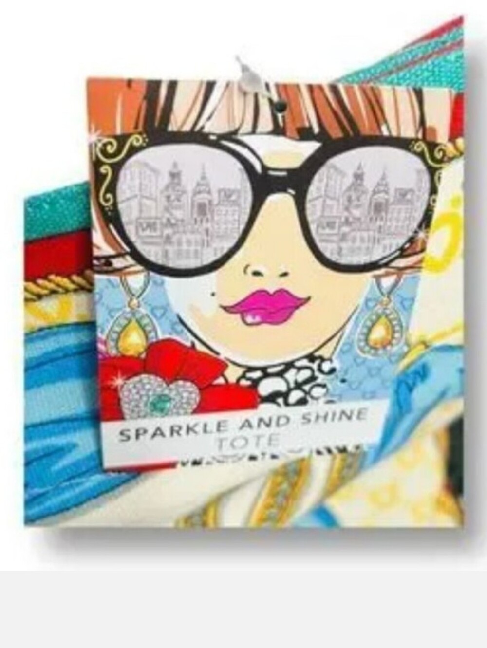 Brighton Sparkle & Shine Tom Clancy Canvas Bright Graphic Print NWT $150 - Picture 4 of 13
